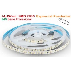 Tira LED Flexible 24V 14W/mt 120 Led/mt SMD 2835 IP20 Especial Panadería, Serie Profesional, venta por metros